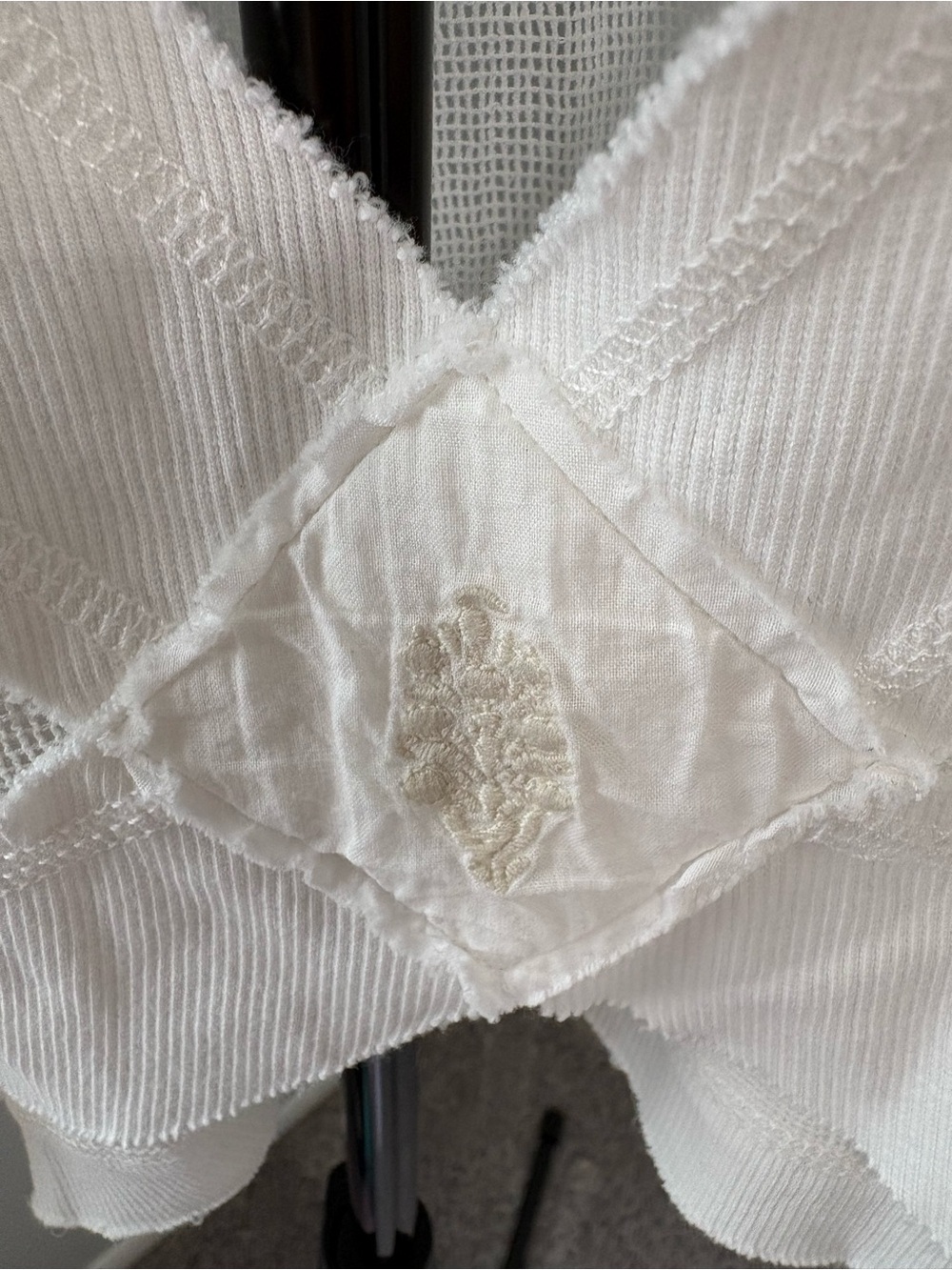Free People FP Movement My Time Lace Tee White Size M Boho Coastal Basics - Picture 6 of 11
